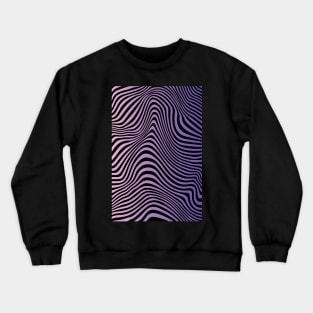 Purple Liquid Marble Wave Lines Op Art Abstract Crewneck Sweatshirt